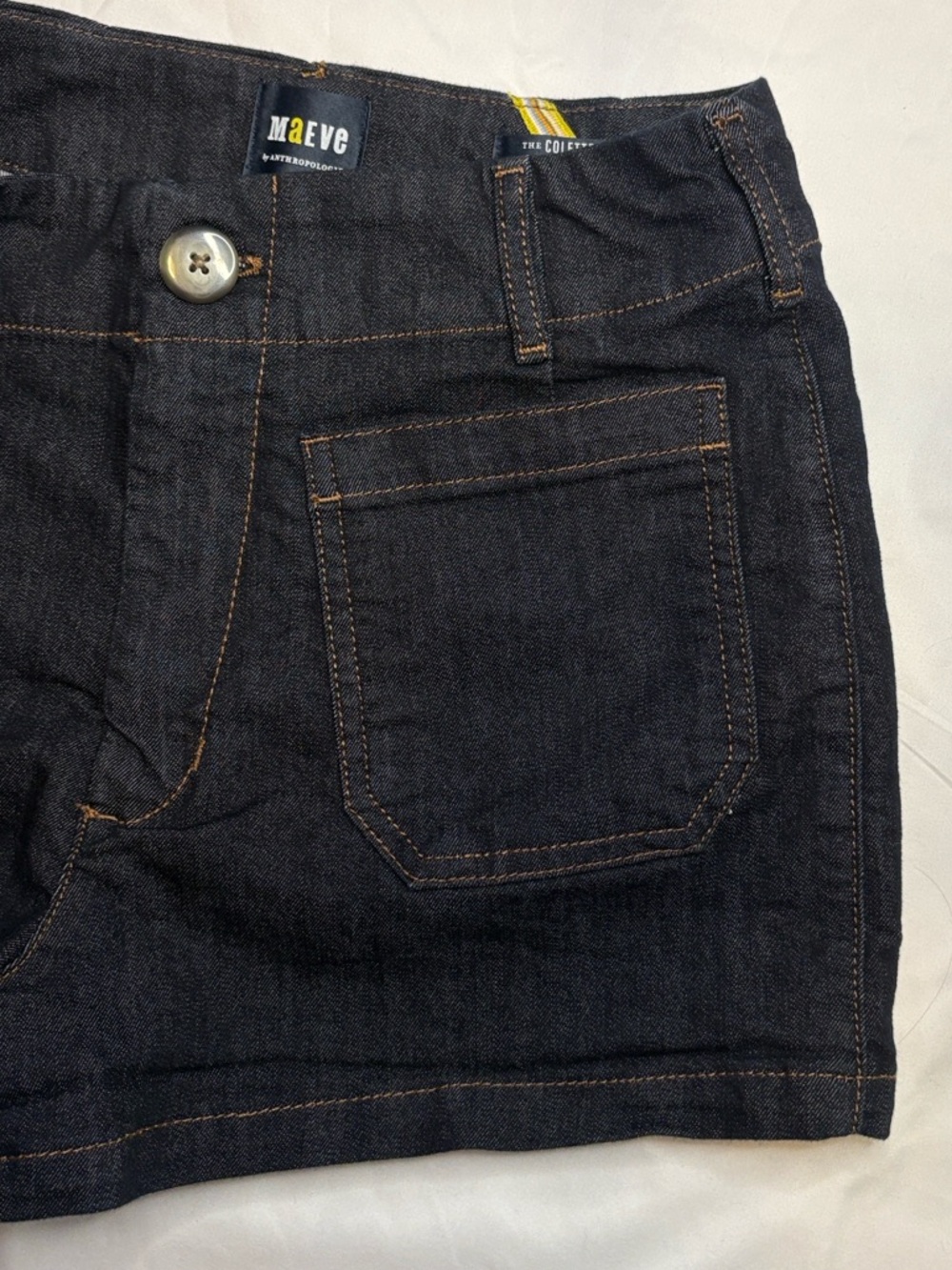 The Colette Denim Shorts by the brand Maeve, sold at Anthropologie